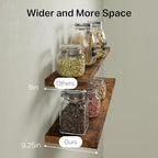 BAYKA Rustic Brown Floating Shelves 47.2in, Set of 2, Wall Mount Wood Shelf - Image 6