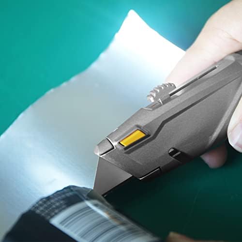 XW Utility Knife Set, Heavy Duty Zinc Alloy Retractable Box Cutter and Folding Utility Knife with Blade Storage Design, Total 18 PCS Blades Included, 2-Pack - Image 6