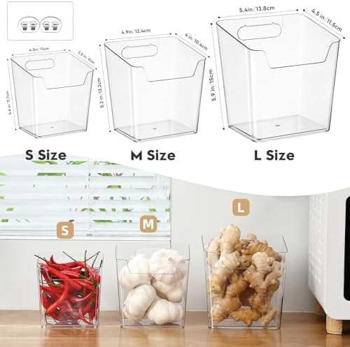 8-Pack Cabinet Door Organizer Adhesive, Hanging Storage Bins, Stick on Small Wall Basket, Makeup Organizer Caddy, Under Inside Cabinet Storage Container for Kitchen, Bathroom Organizer, Office, Dorm - Image 6