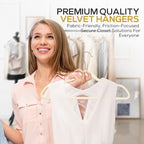 Techzoo Premium Velvet Hangers 30 Pack Ultra Thin Non Slip Adult Felt Space Saving Suit Hanger for Closet Heavy Duty Coat Pants Jackets Dress Hangers 360° Swivel Hook Hold Upto 10 lbs Ivory - Image 5