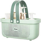 JiatuA Plastic Storage Basket with Handle Portable Shower Caddy Tote Organizer Basket Bin for Bathroom Kitchen Dorm Room Bedroom, Green by JiatuA