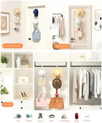 LINFIDITE 10 Pack Hat Rack Hanging Baseball Caps Display Storage Rack Hat Organizer Wigs Rack Over Door Wall Mounted Scarves Handbags Storage Holder for Door, Wall, Closet, Bathroom,White - Image 6