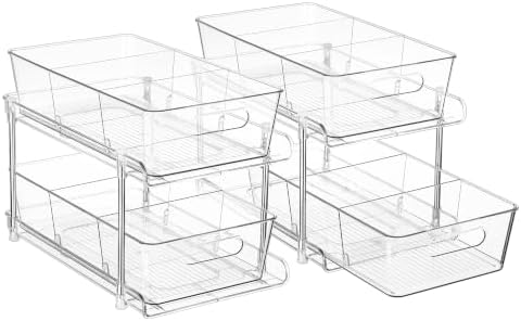 Vtopmart 2 Pack Larger Pull Out Bathroom Under Sink Organizer (M-Standard) by Vtopmart