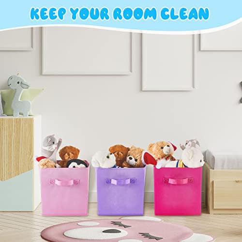 Yinder 12 Pcs Cube Storage Bin Multicolor 10.5''x10.5''x11'' Storage Cubes - Image 6