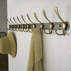 Dseap Coat Rack Wall Mount - 38” Long 10-Tri-Hooks Heavy Duty Coat Hanger Rail Wall Hooks for Hanging Coats Hats Clothing Clothes Purse Mudroom Entryway, Bronze - Image 4