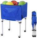 Volleyball Ball cart with Wheels Portable Basket Storage Cart 37in x 26in x 26in Garage Sports Equipment Organizer Volleyball Basketball Soccer Toy Blue by Unknown