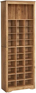 VASAGLE Tall Shoe Storage Cabinet, 10‑Tier, Holds Up to 30 Pairs of Shoes | Vertical Wood Rack, 24.8 x 13.2 x 75.6 inch, for Entryway, Honey Brown, Helan Collection ULBS273T41 by Unknown