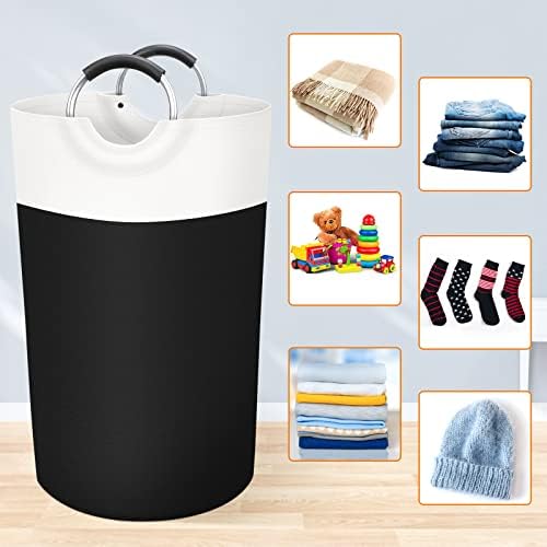 BlissTotes 90L Laundry Basket, Freestanding Collapsible Hamper, Black - Image 4