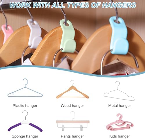 100 PCS Space Saving Hanger - Space Saver Clothes Hanger Connector with Stacking Hooks and Heavy Duty Cascading Connection - Image 5