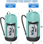 BALEINE 120L Laundry Bag Backpack, 900D Oxford Fabric Large Travel Laundry Bags with Shoulder Straps and 2 Mesh Pockets for College Dorm, Apartment, Laundromat (Sky Blue, 120L) - Image 2