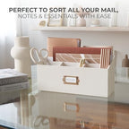 KIBAGA Stylish Linen Mail Organizer for Your Countertop – Easily Organizes Pens, Mail & More in Spacious Compartments on Any Desktop – The Perfect Desk Sorter for Paper & Office Essentials - Image 5