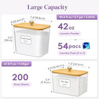 Lifewit Laundry Pods Container with Lid, 0.53+0.7gal, Natural, 4 Pcs - Image 2