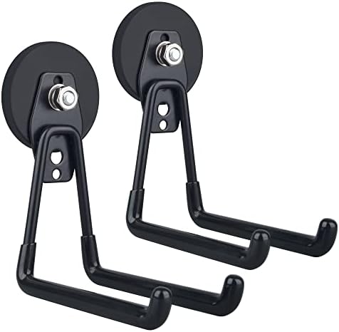 MUTUACTOR Magnetic Hooks Heavy Duty,2PCS Strong Magnetic Garage Hooks for Cruise Cabins,Anti-Scratch Magnet with Long Hooks for Power Drill,Garden Tools,Hose,Tool Chest,Steel Pegboard,Workshop by MUTUACTOR