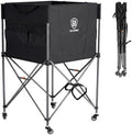 EVER ADVANCED Rolling Ball Storage Cart Lockable Wheels, 33x22.8in/45x25in Collapsible Garage Sports Equipment Organizer for Volleyball Basketball Tennis Toy Storage Multi-Sport Family Gym by EVERADVANCED
