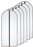 Hanging Garment Bag (Set of 6) Black Side Breathable Dress Bags for Hanging Clothes Cloth Cover for Closet Clear Full Zipper Bags for Coat Clothes Storage (24'' x 54'', Black) by HomeClean