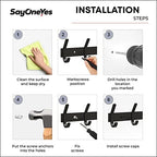 Coat Rack Wall Mount – 15 Inch Stainless Steel Hook Rail with 5 Double Coat Hooks for Hanging – Wall Mounted Entryway Organizer for Coats, Hats, Bags, Towels, Robes, Closet or Bathroom - Black 2 Pack - Image 6