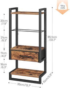 HOOBRO Wall Mounted Towel Rack with Shelf and Drawer, Bathroom Wall Storage Shelf with Towel Bar, Space Saving Over Toilet Organizer for Bathroom, Rustic Brown BF11LB01 - Image 7