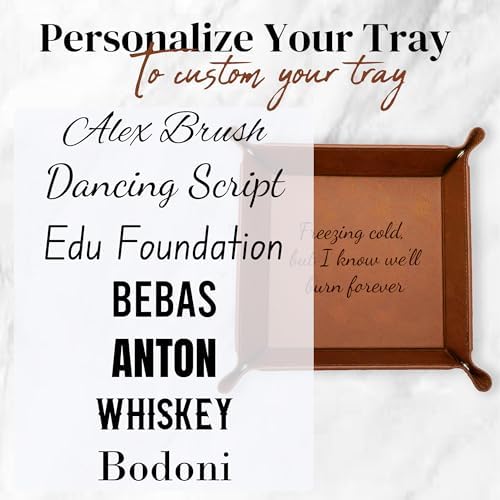 Personalized Valet Trays, Custom Engraved Leather Keys Tray for Men - Image 4