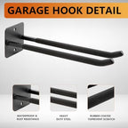Sinoer 2 Pack Steel Wall Mount Double Garage Storage Hooks - Image 6