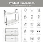 Forbena 2 Tier Bathroom Counter Organizer, White and Grey Coffee Bar Organizer for Countertop, Wood Shelf Tray for Vanity Makeup Storage, Small Kitchen Sink Top Organizers for Coffee Bar Station - Image 2