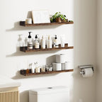 upsimples Floating Shelves for Wall Decor and Storage, Brown, 6Pcs 23.6'' - Image 5