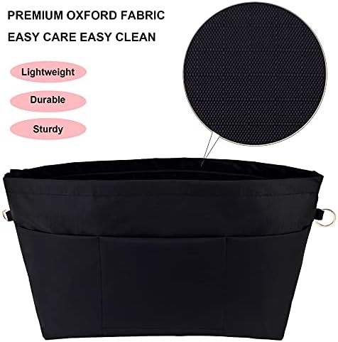Handbag Tote Purse Organizer Insert, Medium, Black - Image 3
