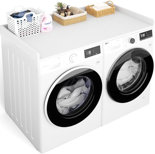 Aheaplus Washer and Dryer Countertop, Laundry Room Organization, White by Aheaplus