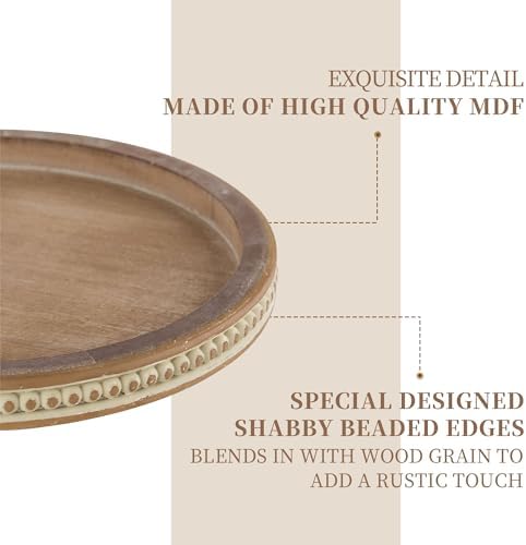 Hanobe Lazy Susan Centerpiece Tray, Round Wooden Turntable Organizer, Brown - Image 5
