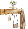 Mid Century Modern Wood Coat Rack Wall Mount with Shelf,7 Hooks, Natural by Unknown