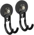 ULIBERMAGNET Garage Strong Magnetic Hooks, 2 Pack Black Heavy Duty Large J Hooks with Magnet, Anti-Slip Coating Magnet Hooks for Garden Tools, Ropes,Drill by ULIBERMAGNET