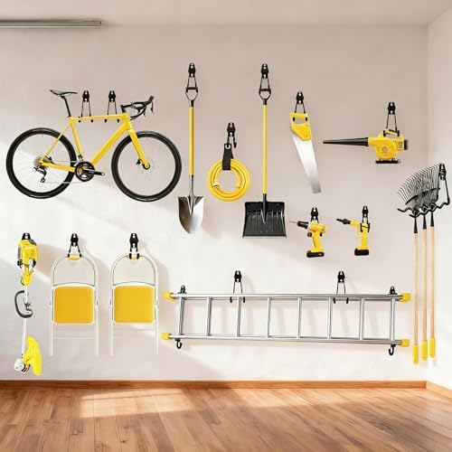 10 Pack Garage Hooks Heavy Duty with Anti-Slip Coating, Steel Utility Ladder Hooks for Hanging Garden Tools, Hoses, Ropes, Bikes and More (2.8in) - Image 5