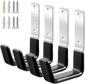 GeeWatom Heavy Duty Steel Garage Hooks,Garage Storage Utility Hooks,Anti-Slip Hanger, Tool Organizer,Steel Wall Mount Organizer, Garden Hose Hanger (Small-4PC) by GeeWatom