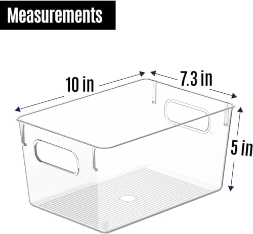 Clear Plastic Storage Bins, Pantry Organizers and Storage Containers Fridge Organizer Bins for Organizing Kitchen Cabinet Organizer Bin Bathroom Freezer Refrigerator Organization - Image 2