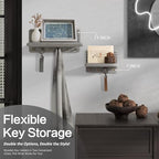Rebee Vision Key Holder Wall Mount with Shelf for Living Room, Old Gray - Image 5