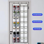 KEEPJOY 2 Pack White 14 Pockets Over the Door Shoe Organizer, Hanging Shoe Organizer with 4 Hooks, Shoe Holder with 14 Mesh Pockets Closet Door Shoe Storage Bag (White-2Pack) - Image 4