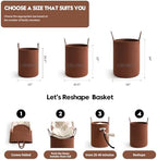 Laundry Basket Hamper Tall Rope Storage Woven for Blanket toys Dirty Clothes in Living Room Bathroom Bedroom (Dark Brown, 80L/21.3Gal) - Image 3