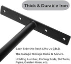 Tlence 4 Pack Overhead Garage Storage Hooks, 16.5" Heavy Duty Ceiling Mount Hangers, Double T-Bar Metal Ladder Ceiling Racks, Hanging for Bike, Pipe Lumber, Fishing Rod, Sports Equipment - Image 3