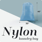 Handy Laundry XL Laundry Bag – Heavy Duty Nylon, 30" x 40", Large Capacity, Durable Drawstring Closure, Machine Washable, Travel & Dorm Essentials for Dirty Clothes, Light Blue - Image 2