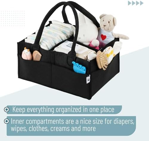 Mr. Pen- Baby Diaper Caddy Organizer, Black, Medium - Image 4