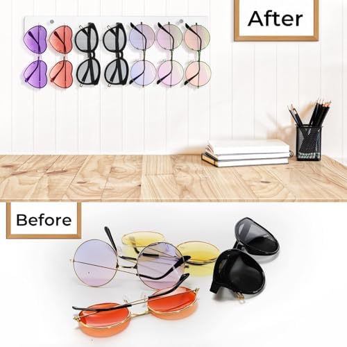 ZAVOOS 4 Pieces Acrylic Sunglasses Organizer, Wall Mounted - Image 5