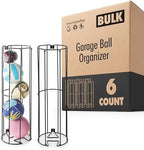 Modern Innovations Vertical Ball Storage Rack (6 Pack) Wall-Mounted Sports Organizer for Soccer, Volleyball, Football, Basketball – Space-Saving Holder for Garage, Gym, or Playroom by ModernInnovations