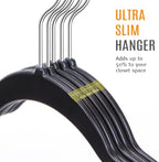 TIMMY 50 Pack Plastic Clothes Hangers, 17.7 in, Black, Non-Slip, Heavy Duty | ABS plastic construction, Non-slip grip, 360° swivel hooks, 0.2 in slim profile, 10 lb capacity - Image 3