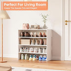 2 Pack Expandable White Shoe Rack Organizer for Closet, 2-Tier Stackable Shoe Storage Shelf, Small Iron Wood Combination Shoe Shelves for Closets,Entryway,Front Door, Narrow Space,Hallway,15-24 Pairs - Image 7