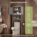 Gizoon Over the Toilet Storage Cabinet with Adjustable Shelf, Grey - Image 3