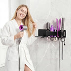 Hair Dryer Holder Wall Mounted, Blow Dryer Holder, Metal Hair Tool Organizer, Curling Iron, Straightener Holder, Hair Accessories Tools Organizer Storage for Bathroom（Black） - Image 5