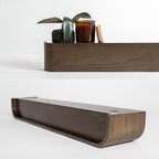Kazai. Wall-Mounted Coat Rack 'Toke' - Modern Design Coat Rack with Hidden Wall Hooks - Solid Wood Veneer Panel Coat Hanger - Oak, Dark - Image 5