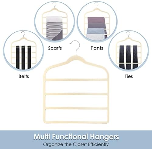 Velvet Hangers Space Saving Non Slip Pant Velvet Hangers Multi Layer Hanger - Image 5