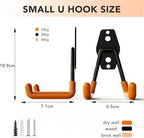 Wallavant Skateboard Hooks 4-Pack Utility Small Heavy Duty Holder Garage Storage Wall Mount for Stroller Tennis Garden Tool Household Warehouse Shed - Image 2