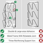 Universal Adjustable Pot Lid Holder Organizer for Cabinet - Upgraded Patented Niceyos 2 Pack Pan Lids Organizers Inside Cabinet Door Wall Mount Pots Top Rack for Kitchen Cupboard Fit 6" to 13" (Black) - Image 3