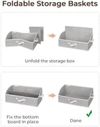 StorageWorks Closet Storage Bins Trapezoid, Gray, Large, 3-Pack - Image 6